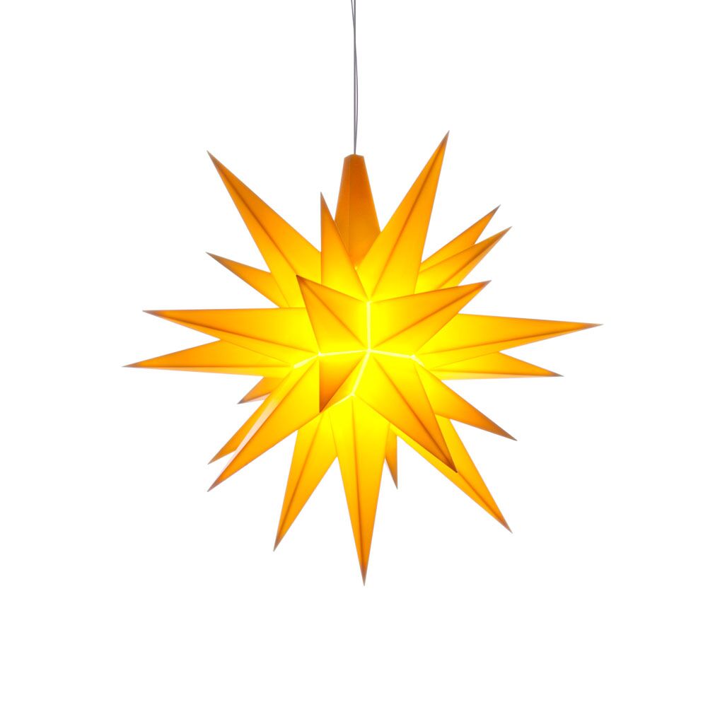 Moravská hvězda A1b žlutá, plast, 13 cm, LED