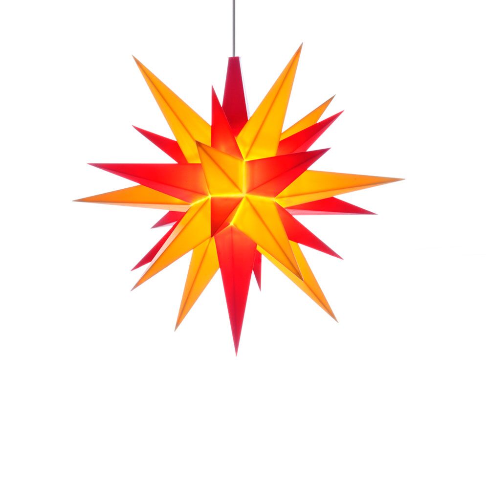 Moravská hvězda A1b žluto-červená, plast, 13 cm, LED