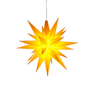 Moravská hvězda SLOŽENÁ A1e žlutá, plast, 13 cm, LED