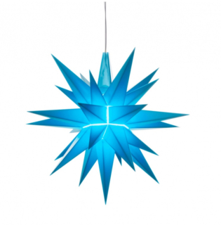 Moravská hvězda SLOŽENÁ A1e modrá, plast, 13 cm, LED