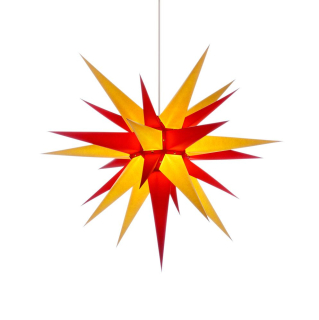Moravská hvězda I7 žluto-červená, papír, 70 cm